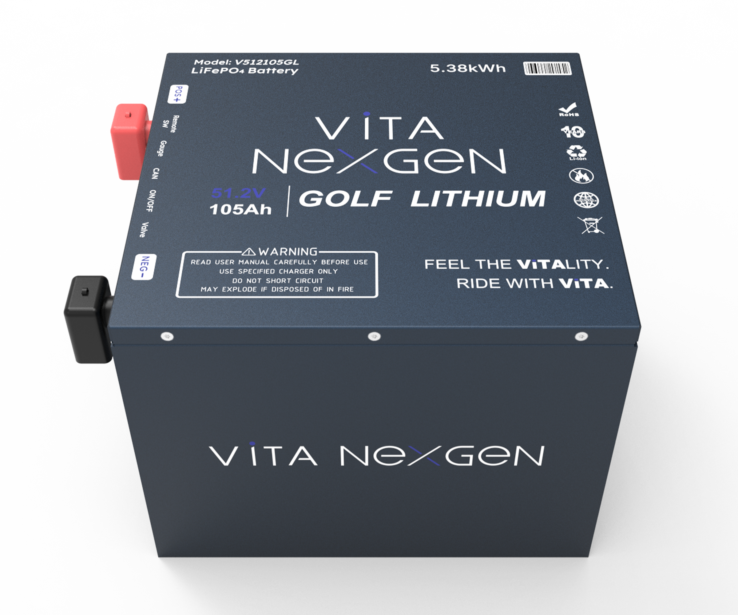 Vita NexGen 48V (51.2V) 105Ah Lithium Golf Cart Battery - V512105GL